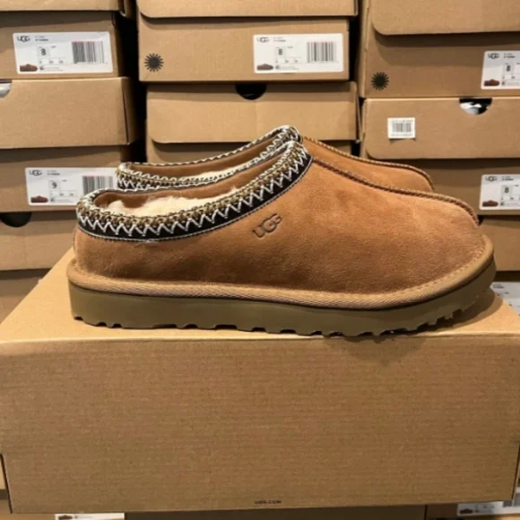 Women's UGG TASMAN Suede & Sheepskin Slippers 5955 CHESTNUT NEW